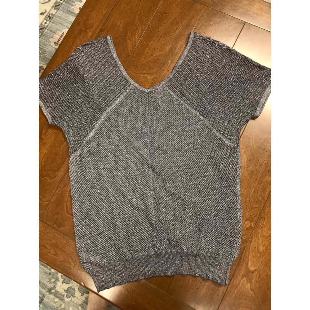 Studio Y Gray Metallic Top Large